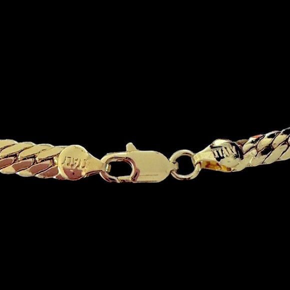 18K GOLD FILLED HERRINGBONE 750 GOLD CHAIN MADE IN ITALY 18” LENGTH - Picture 3 of 6